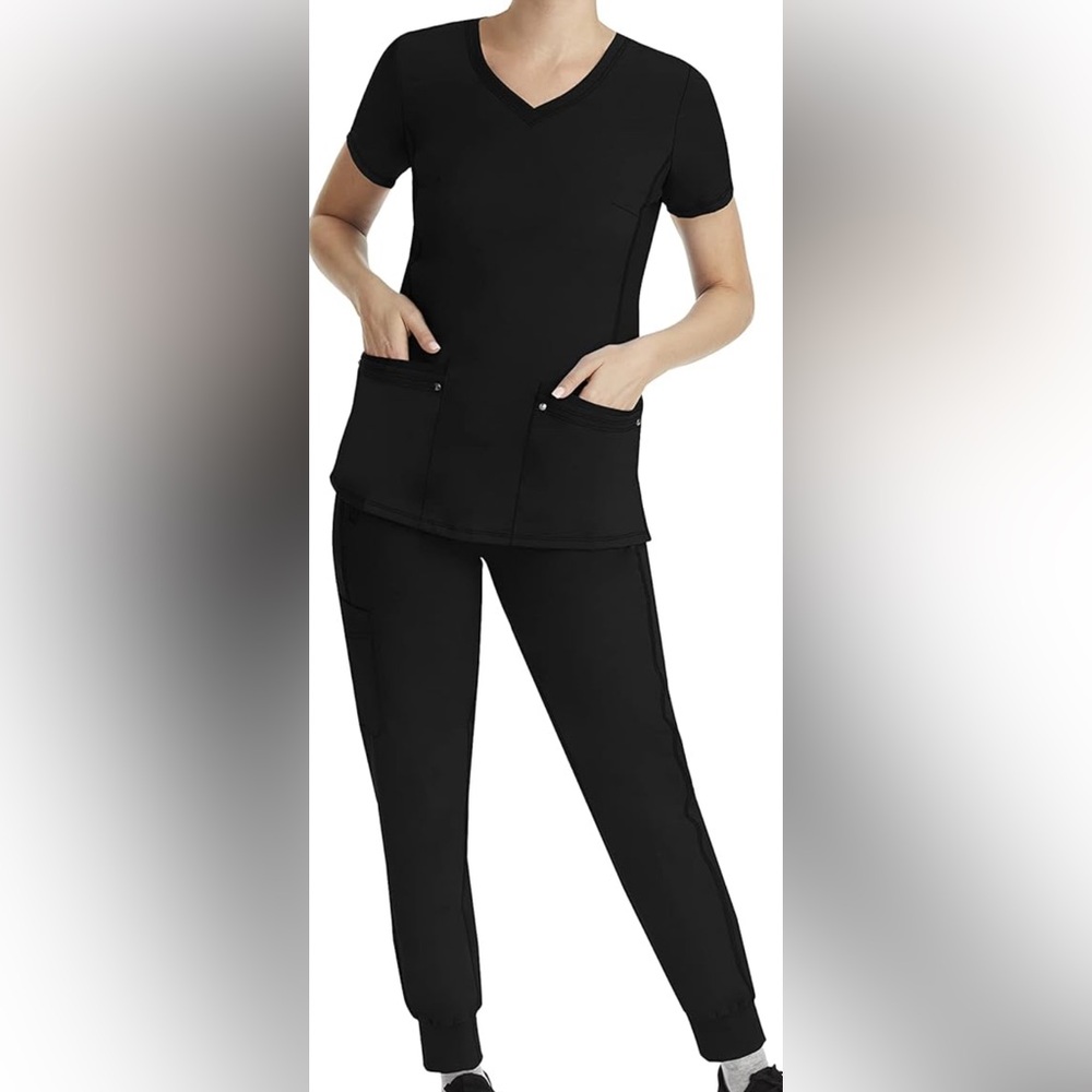 Healing Hands Black Scrub Set
